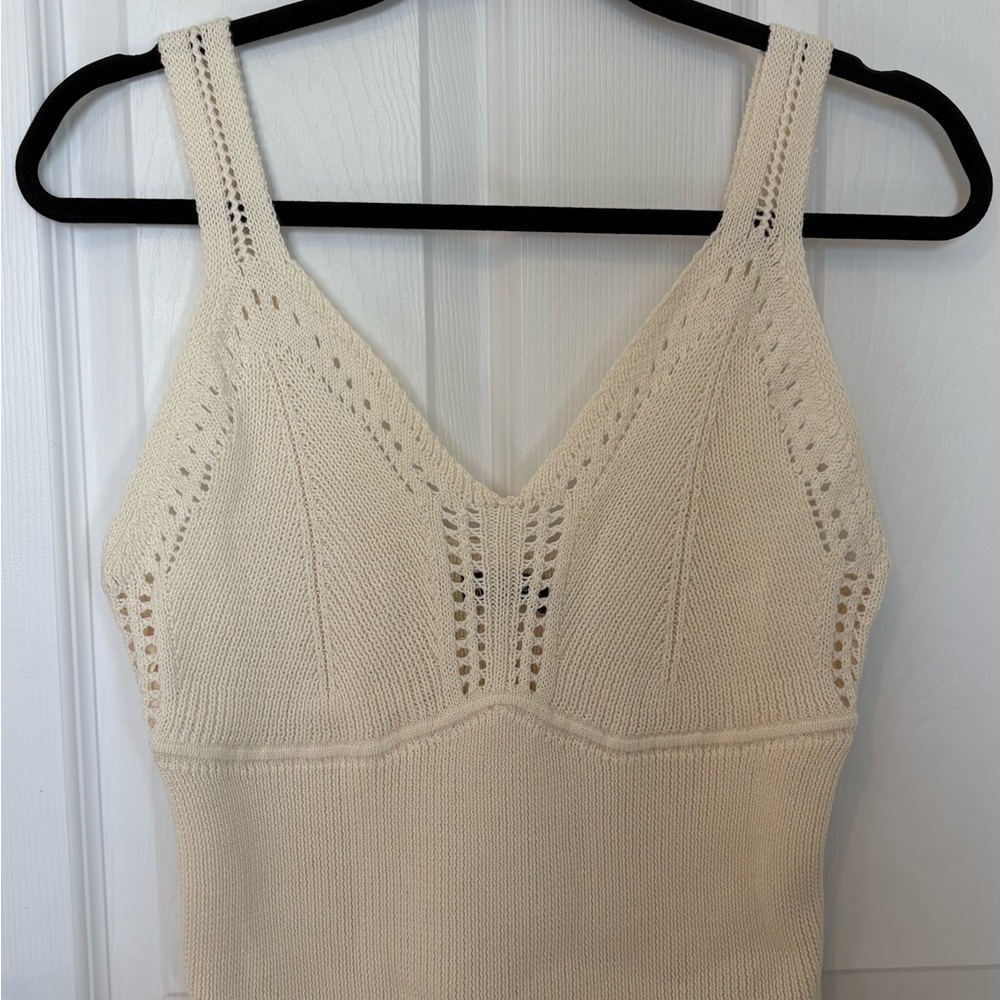 GAP Knit Tank Top in Ivory Beige Frost